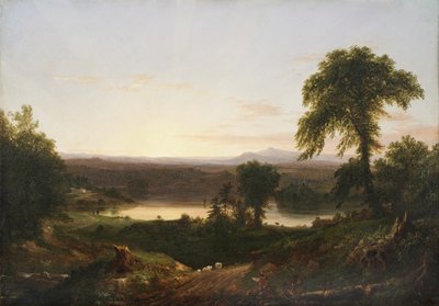 Summer Twilight, A Recollection of a Scene in New England, 1834 by Thomas Cole